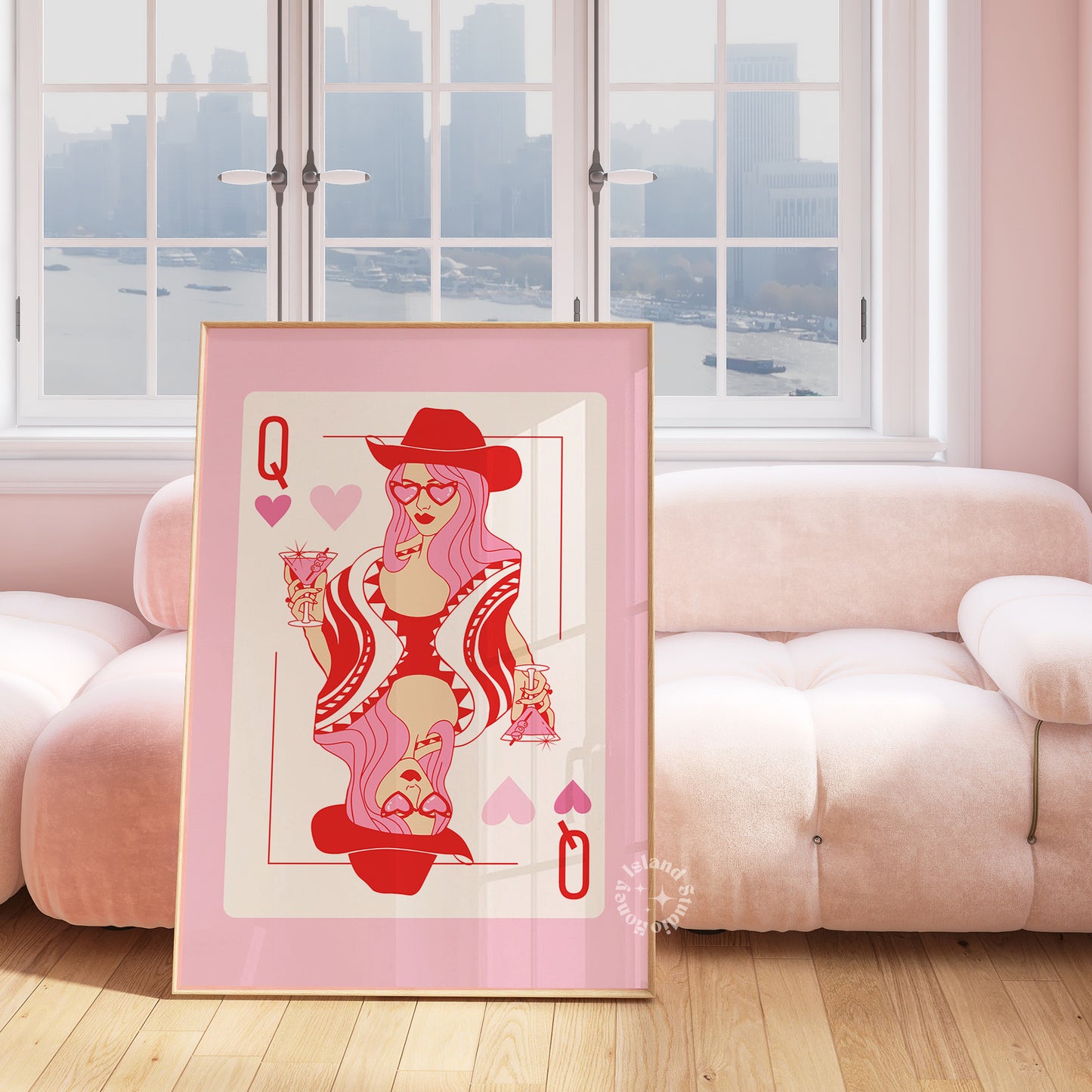 Cowgirl Martini Queen Matte Paper Poster - Pink/Red