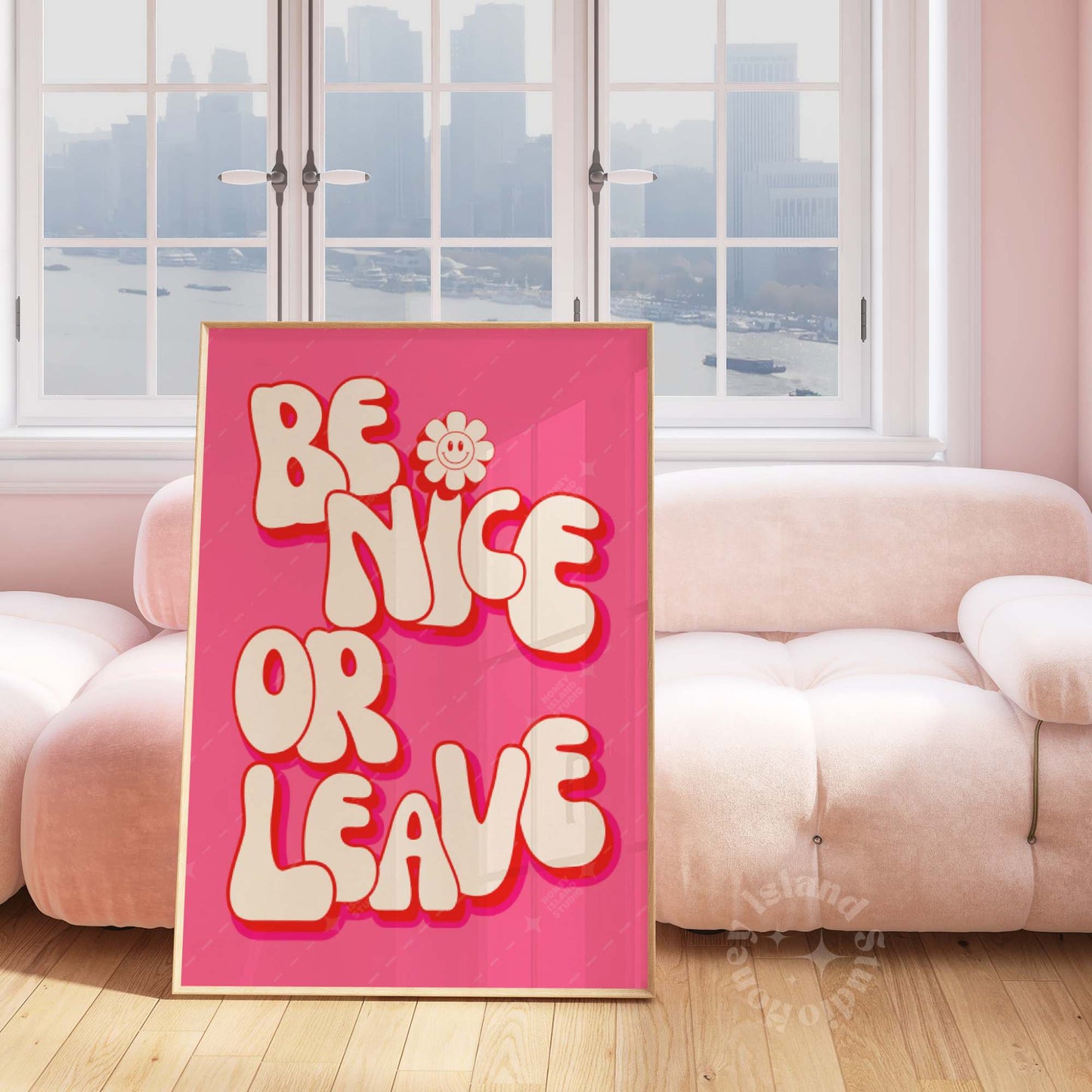 Be Nice or Leave Groovy Wall Art Poster