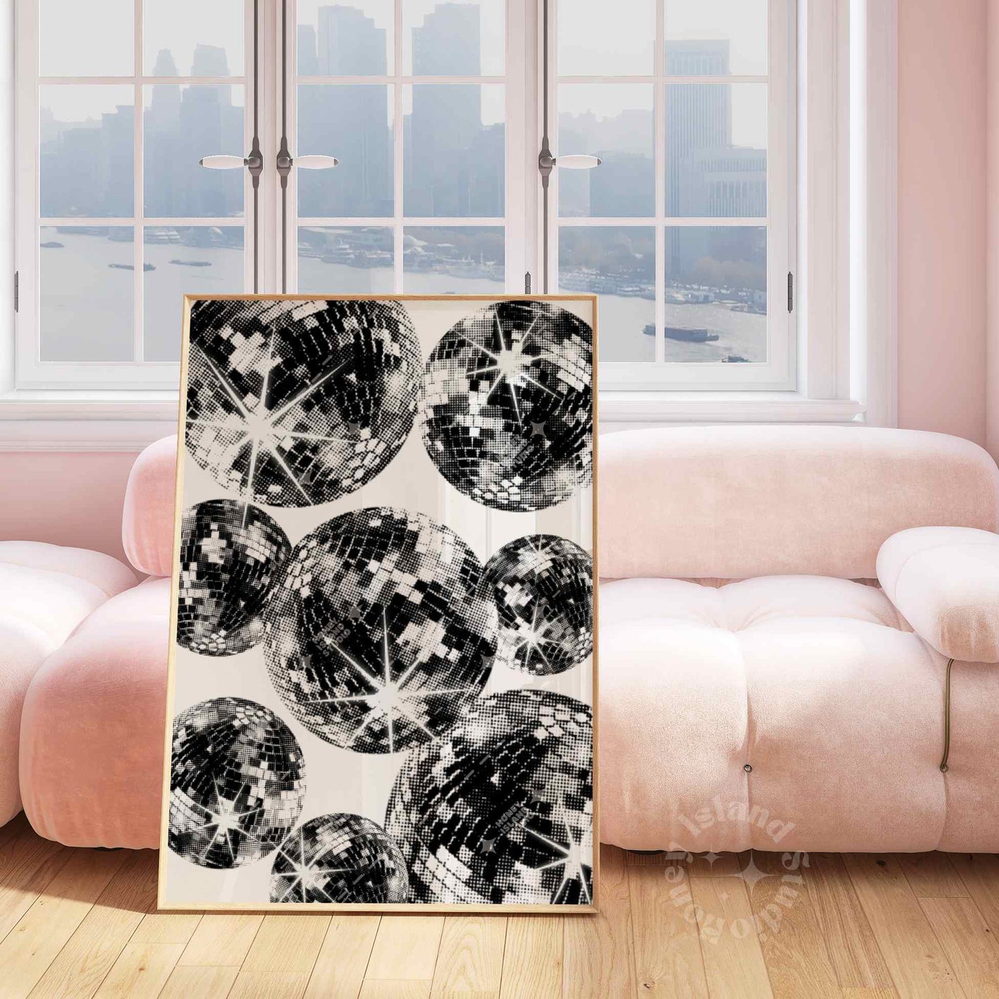 Shining Disco Ball Poster - Black/White