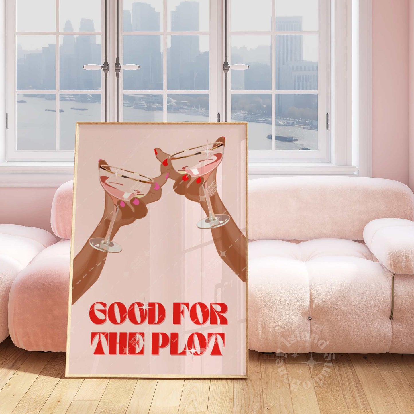 Good for the plot Cheers Poster, Wall Art Print, Bar cart Decor