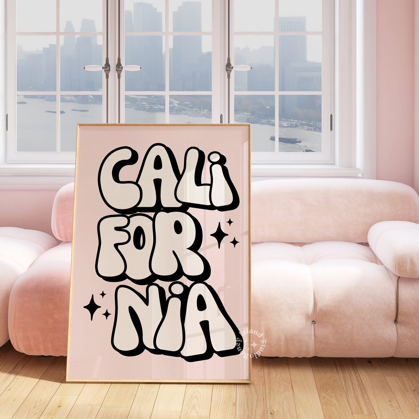 Vintage-style California retro print – perfect for adding a trendy touch to dorm walls