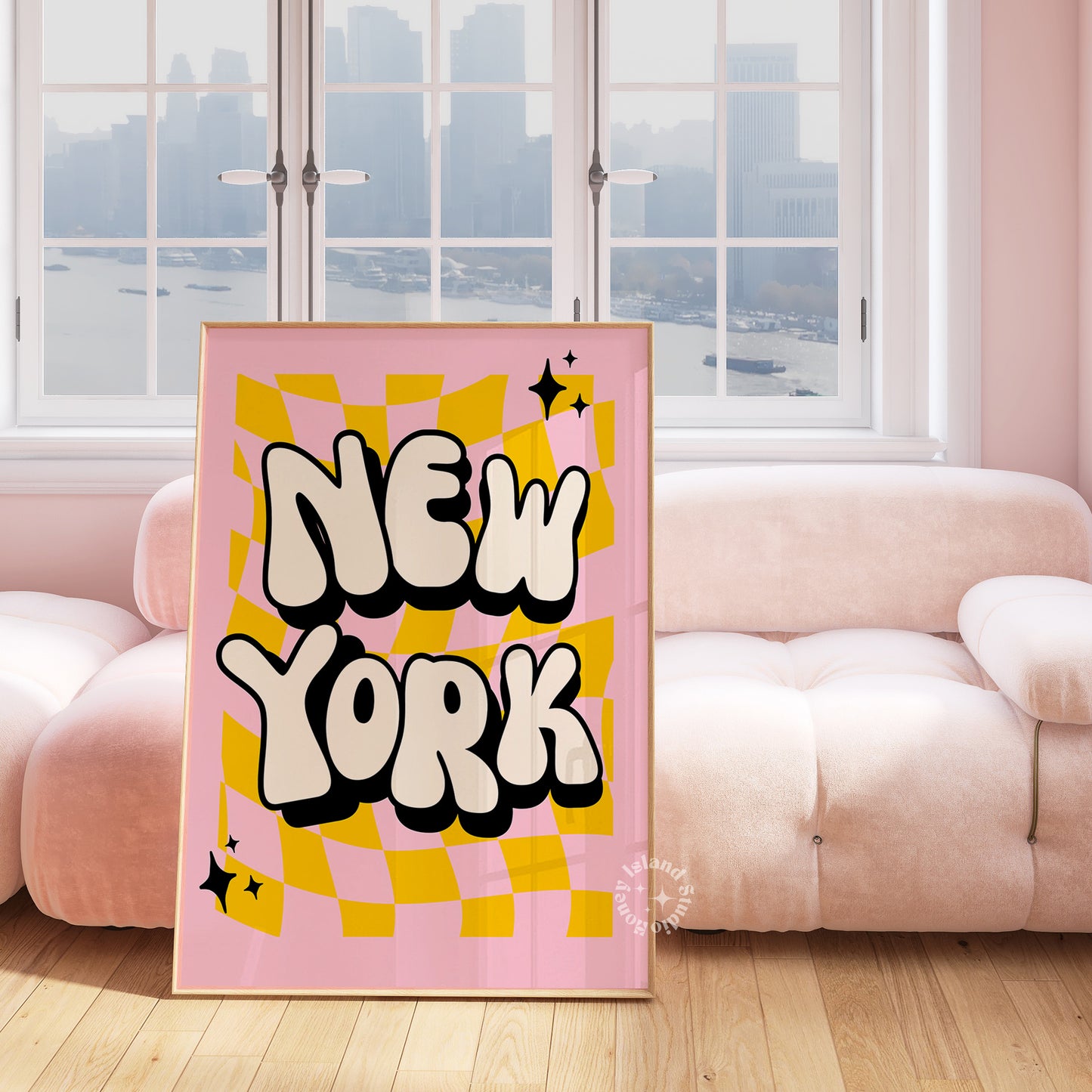 New York Retro Print – Groovy and Funky Home Decor for Modern Spaces New York Funky Print - Pink