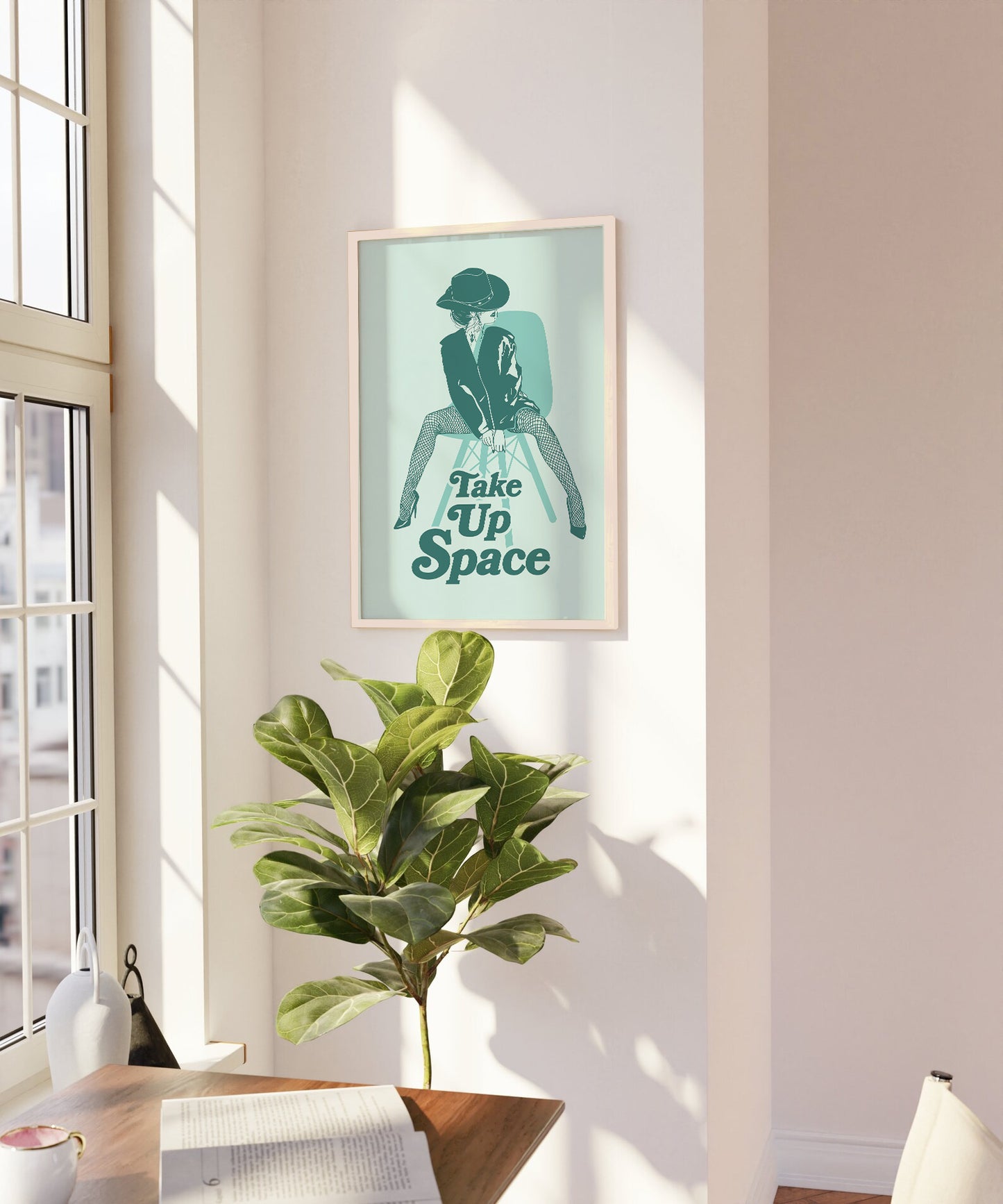 Take Up Space Feminist Art Print Green