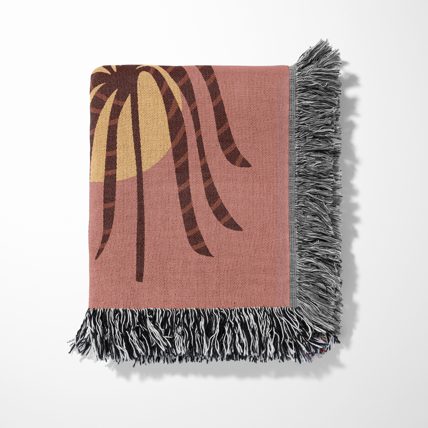 White Tiger Sunset Woven Blanket