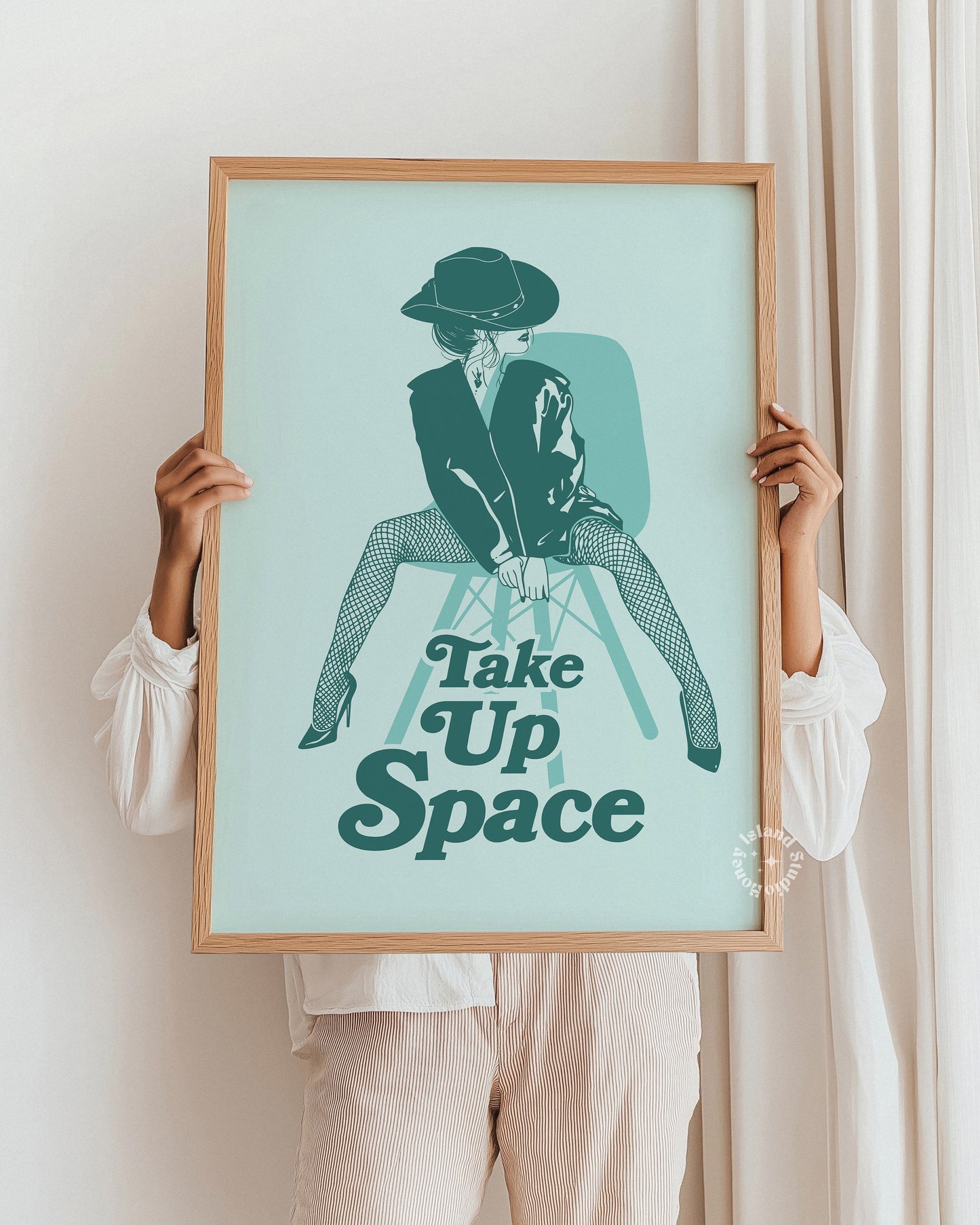 Take Up Space Feminist Art Print Green