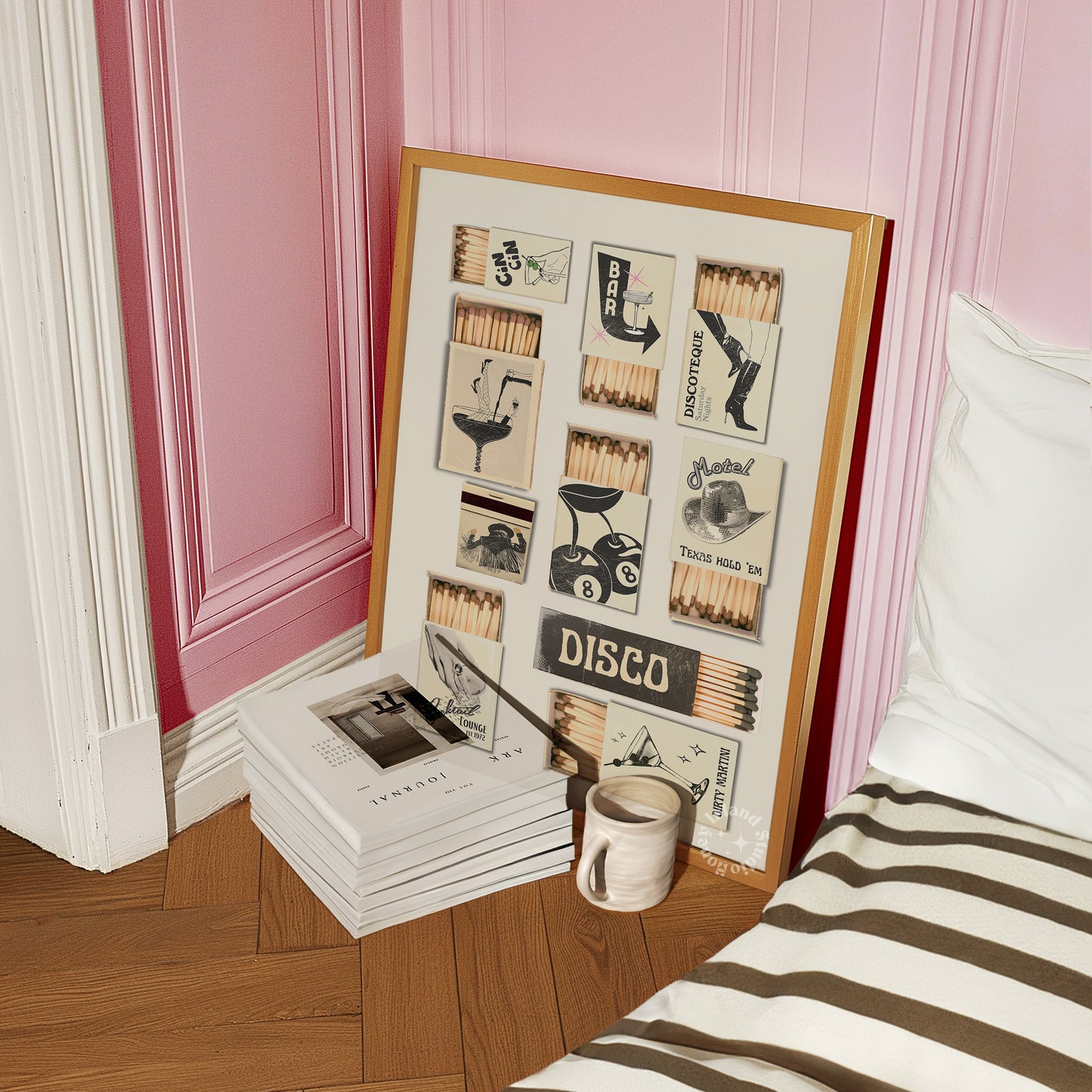 Vintage Matchbox Poster - Black