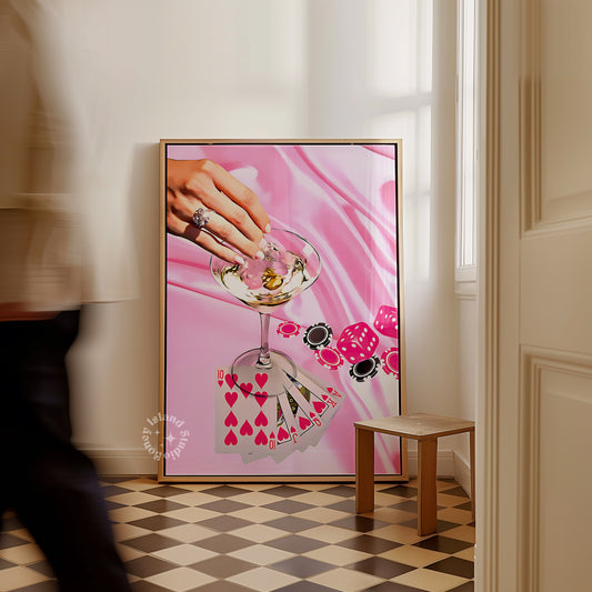 Retro Martini  Pink Poster