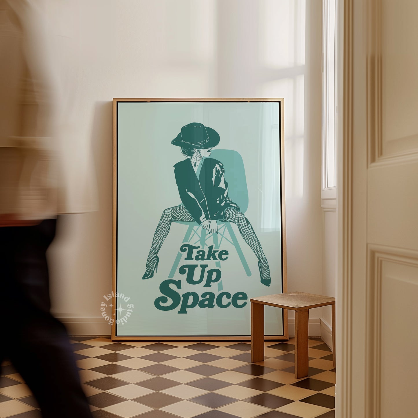 Take Up Space Feminist Art Print Green