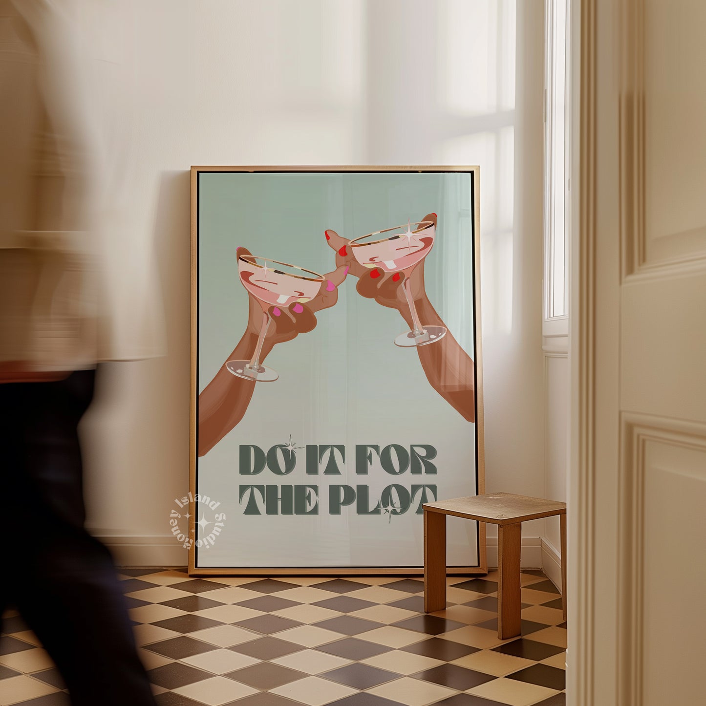Do It For The Plot Print Sage Green Wall Art