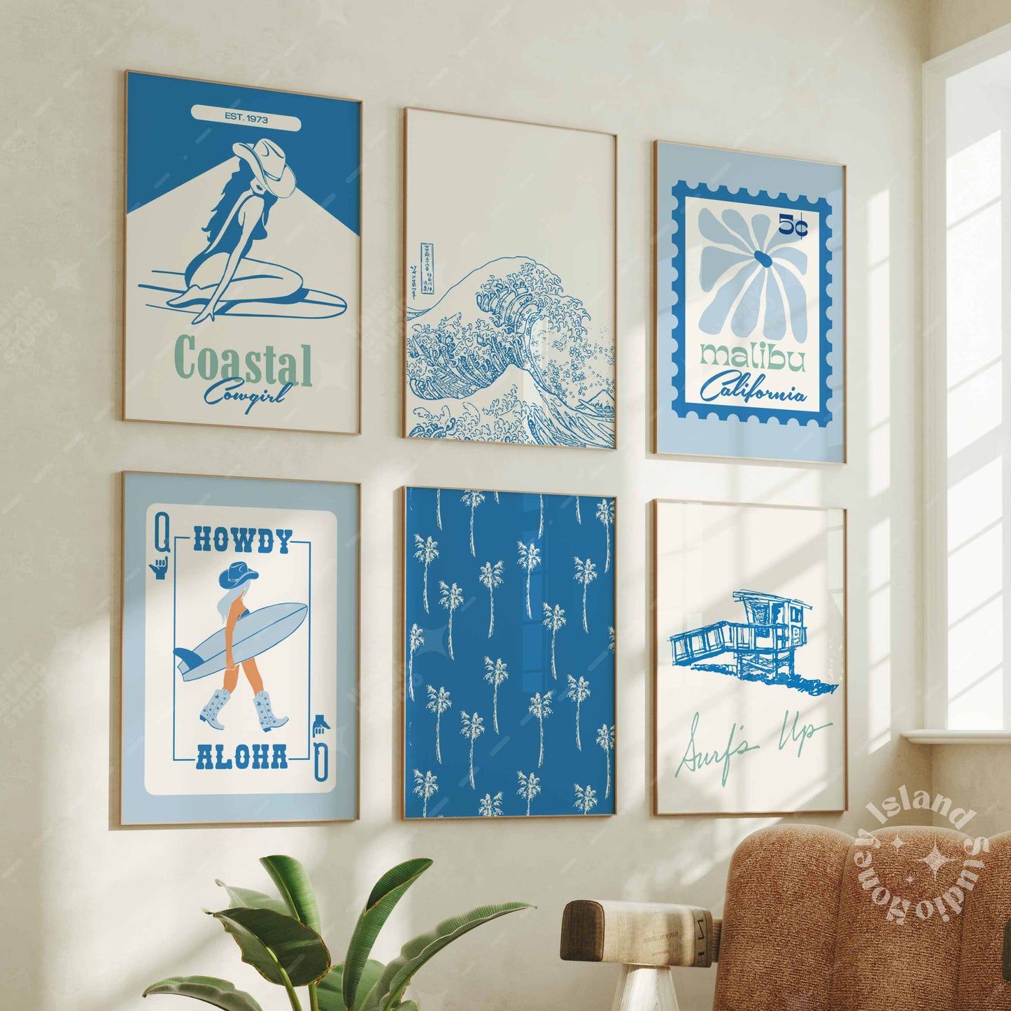 Set of 6 Coastal Cowgirl Blue - Digital