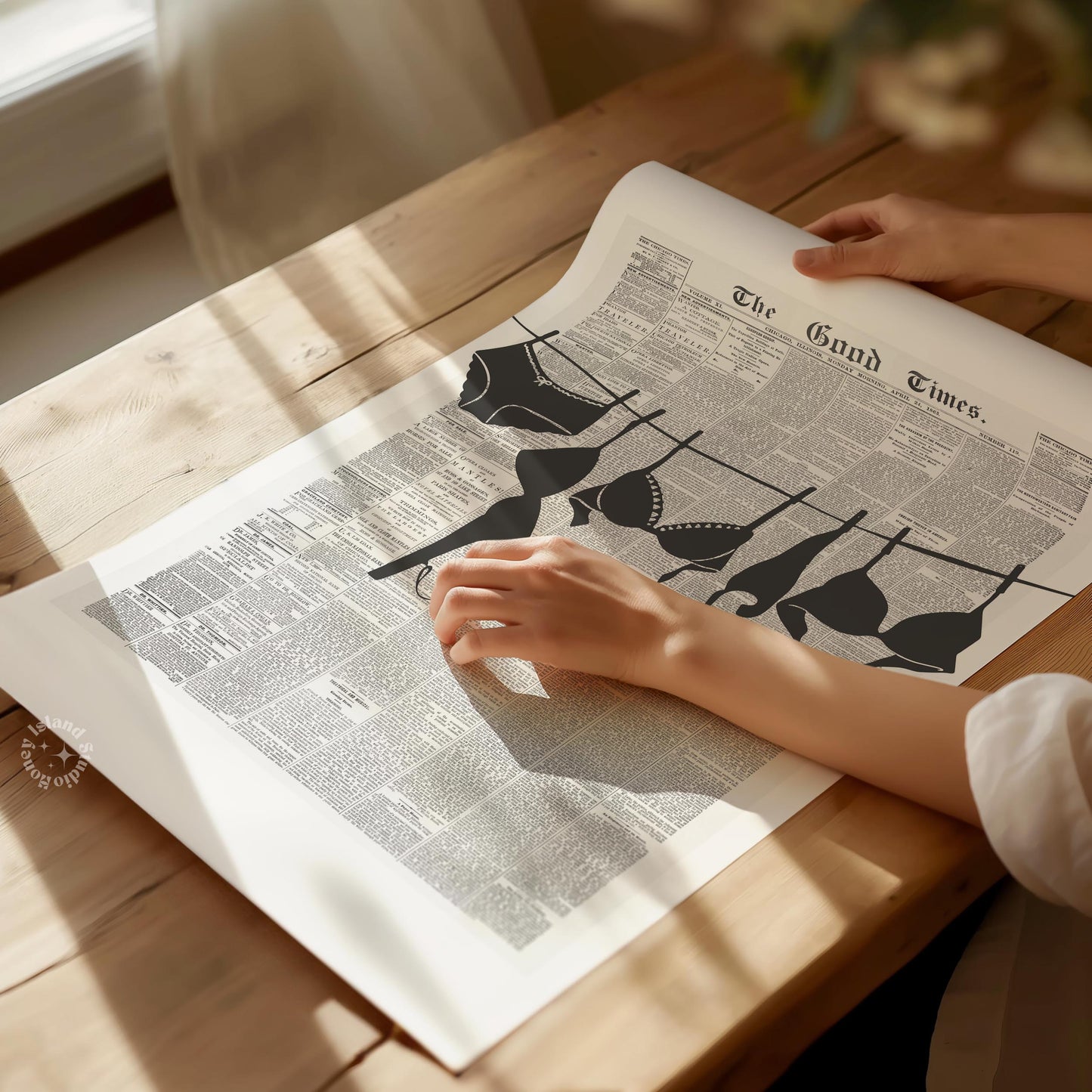 Bikini Hanging Coquette Newspapers Poster