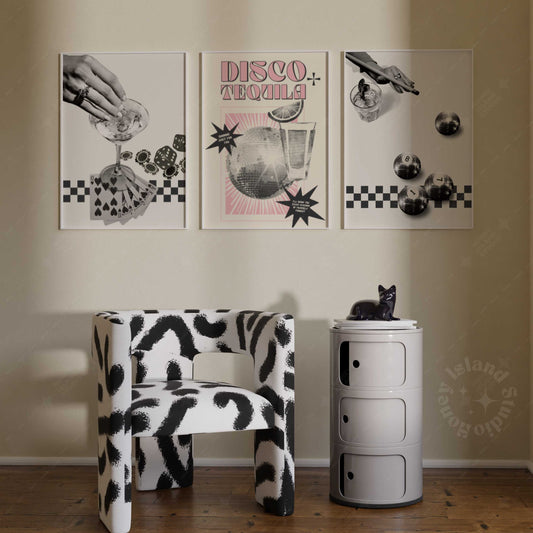 Retro Billiards Disco Ball Poster