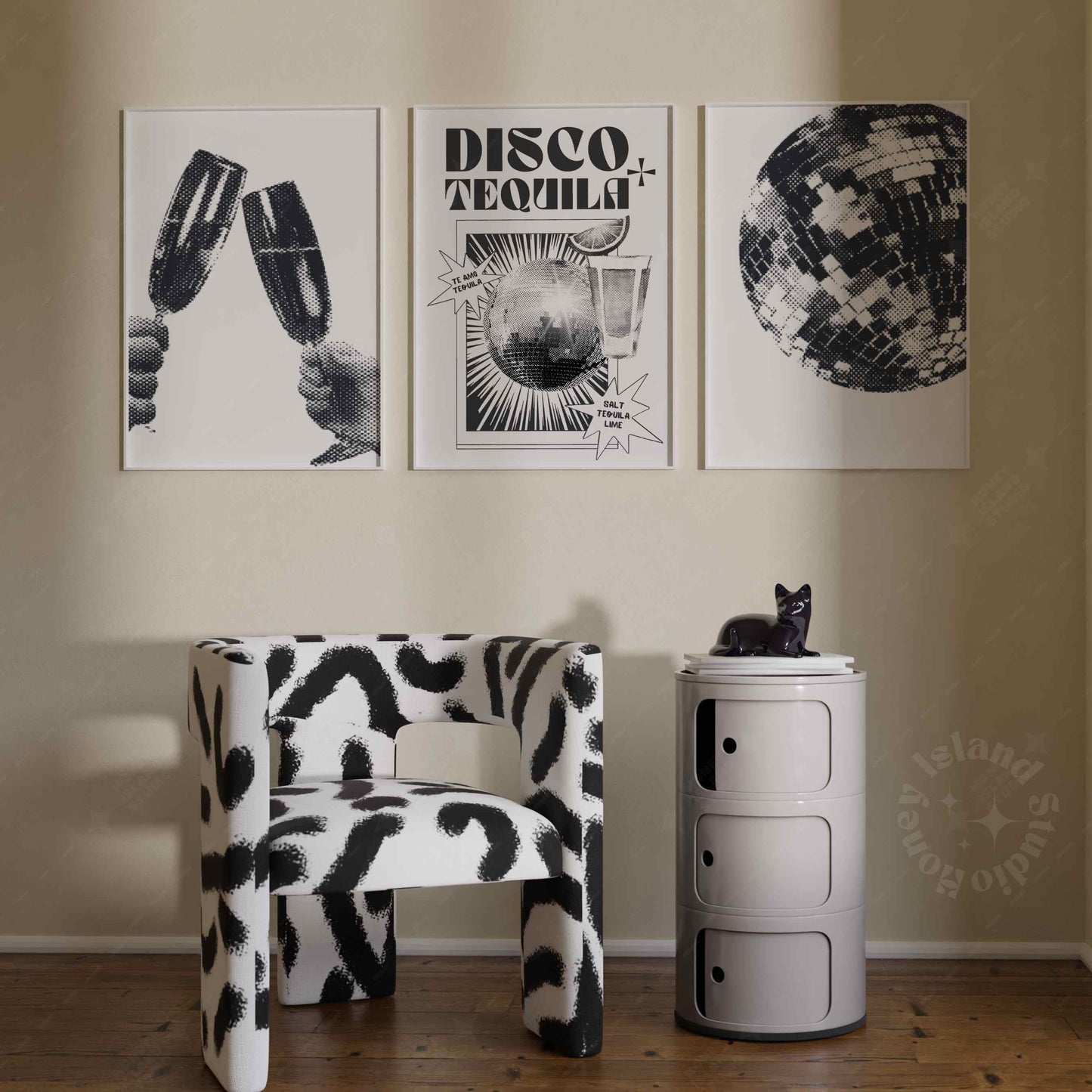 Retro Disco + Tequila (Black/White) - Digital