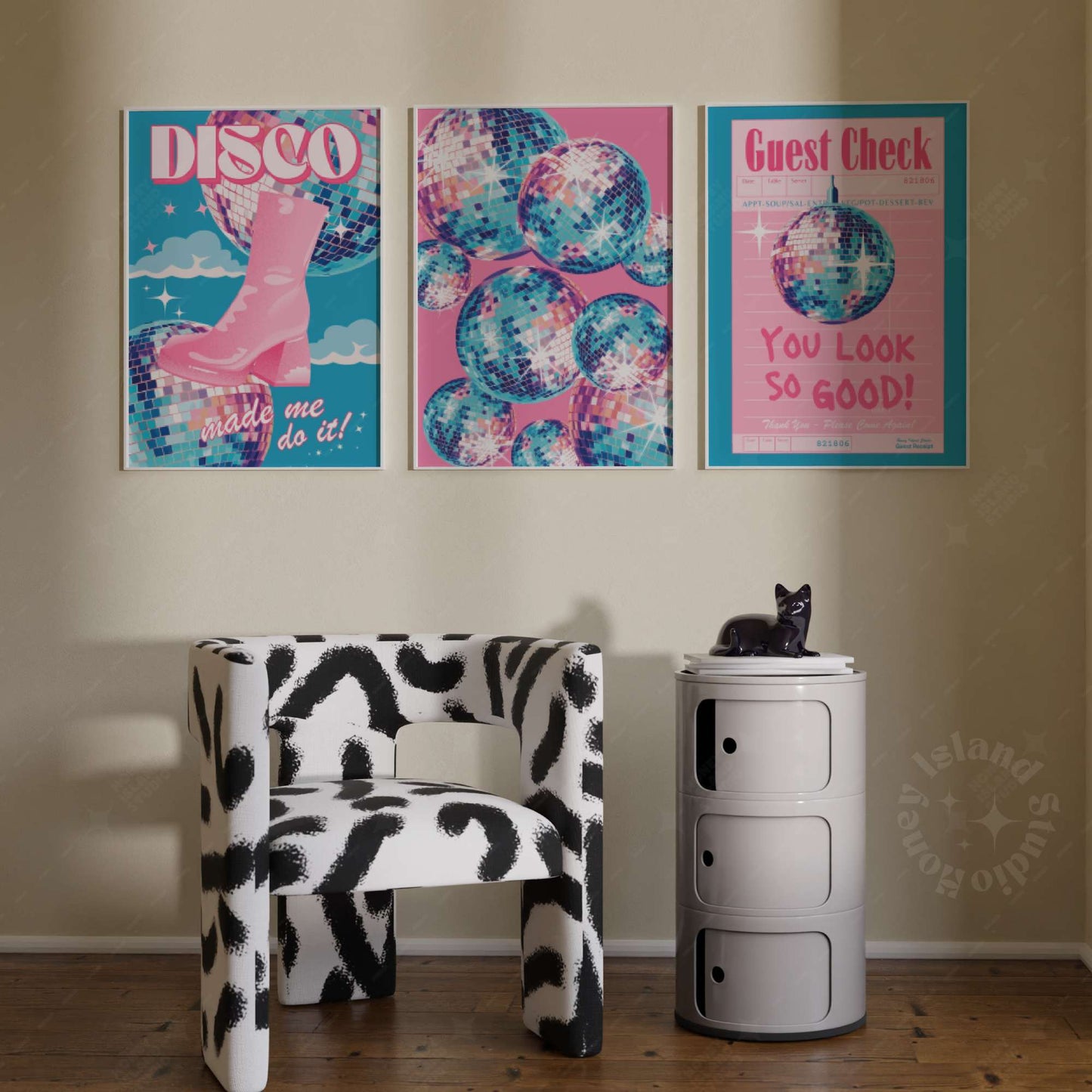 Disco Poster Pink-Blue