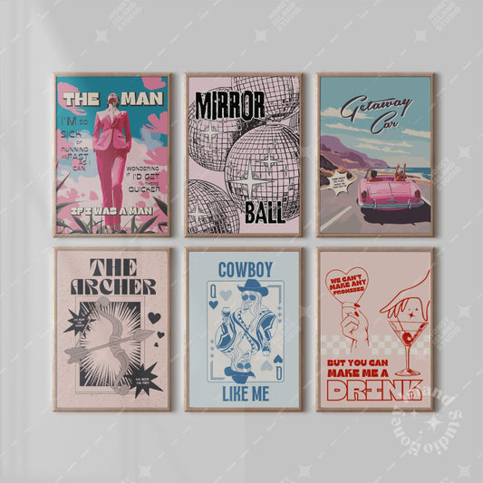 Set of 6 Taylor Swift Bestsellers Prints V2 - Digital