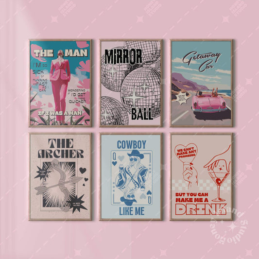 Set of 6 Taylor Swift Bestsellers Prints V2 - Digital