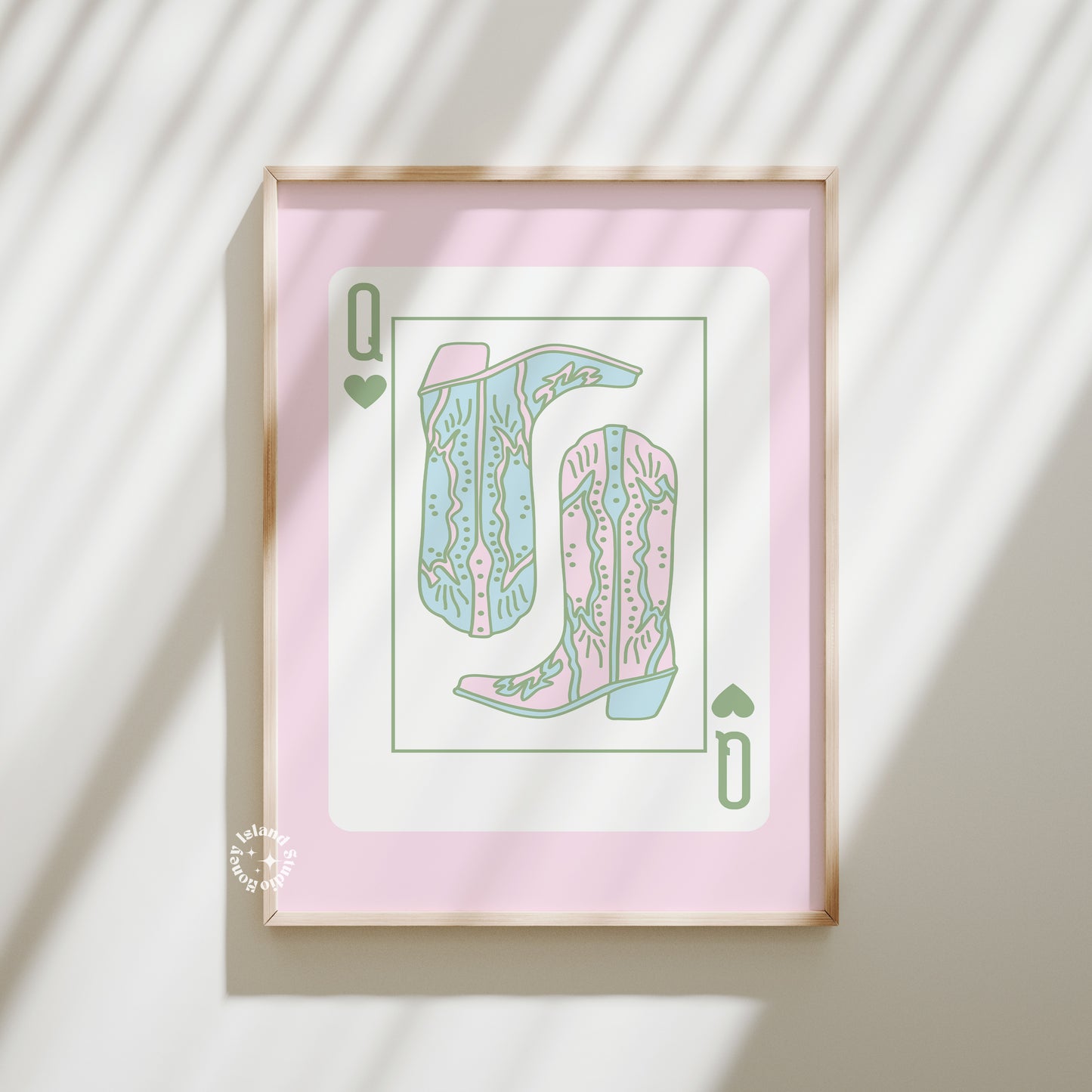 Cowgirl Queen Matte Paper Poster - Pink/Sage