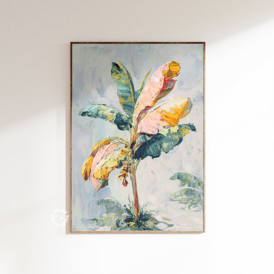 Framed artwork of a floral design on a white wall