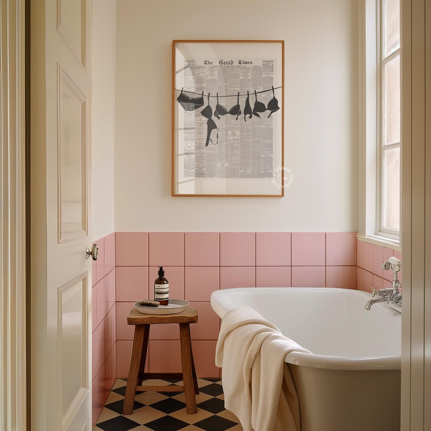 Bikini Hanging Coquette Newspapers Poster