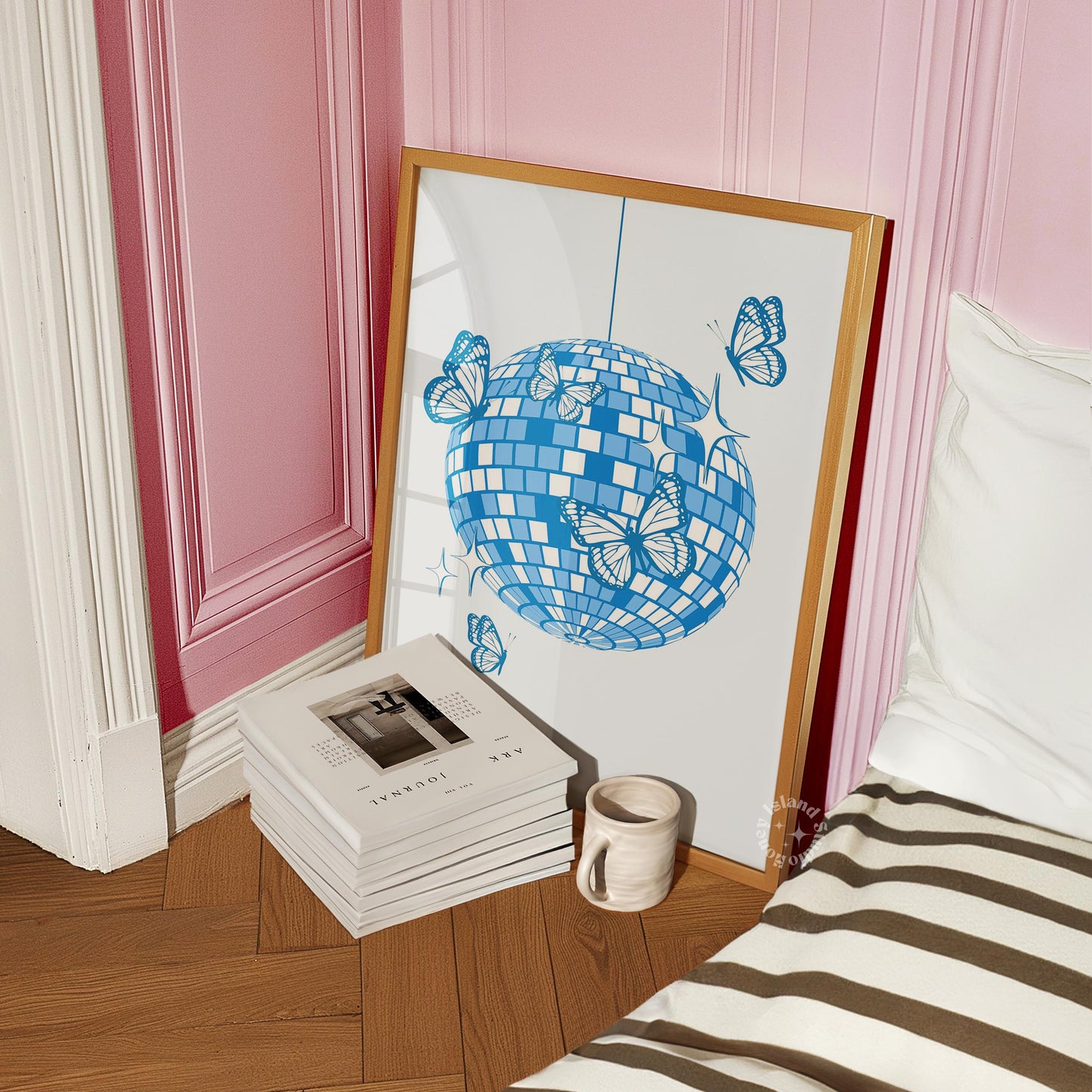 Disco butterfly poster - Blue
