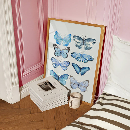 Butterfly collection print - Blue