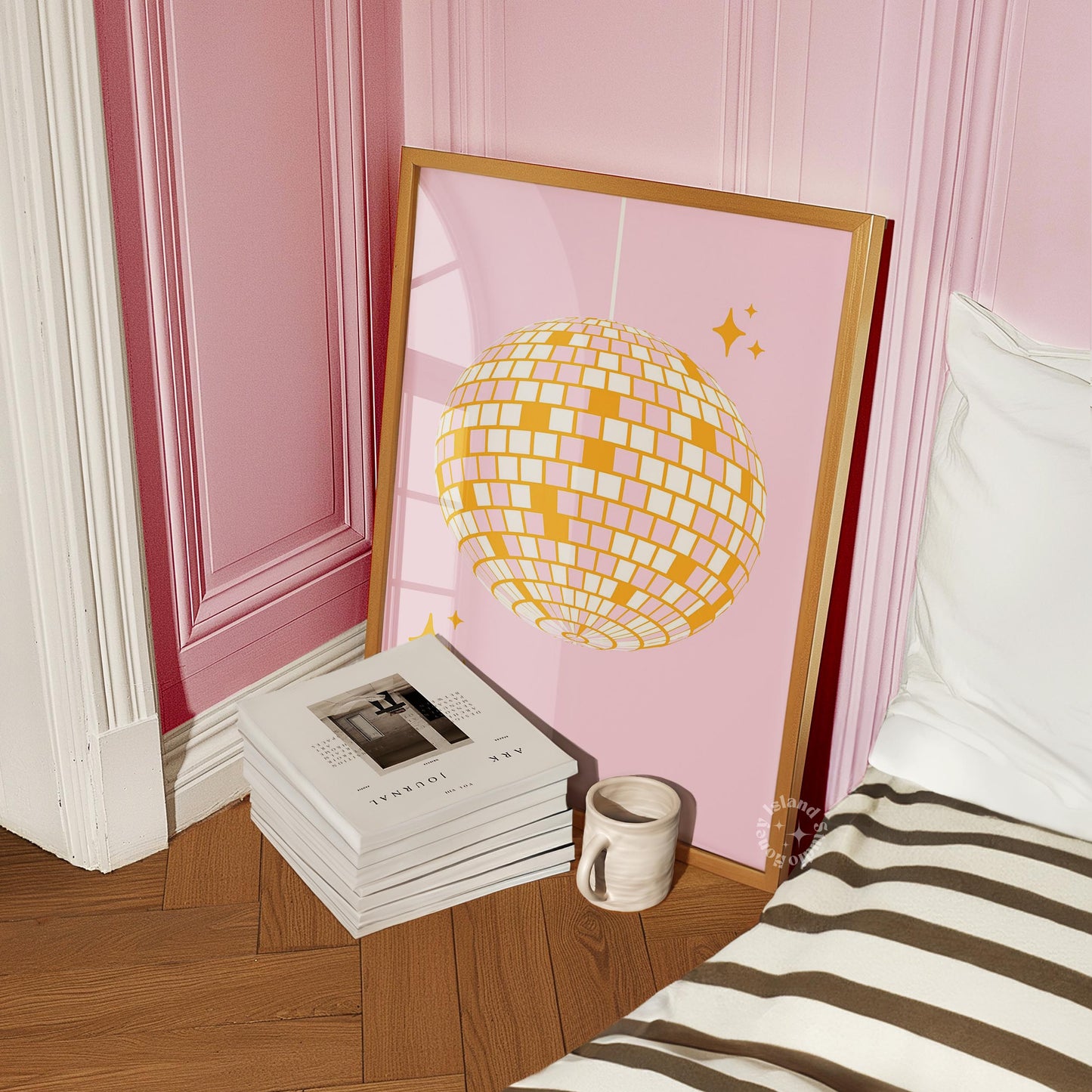 Disco Ball Pink Orange Poster