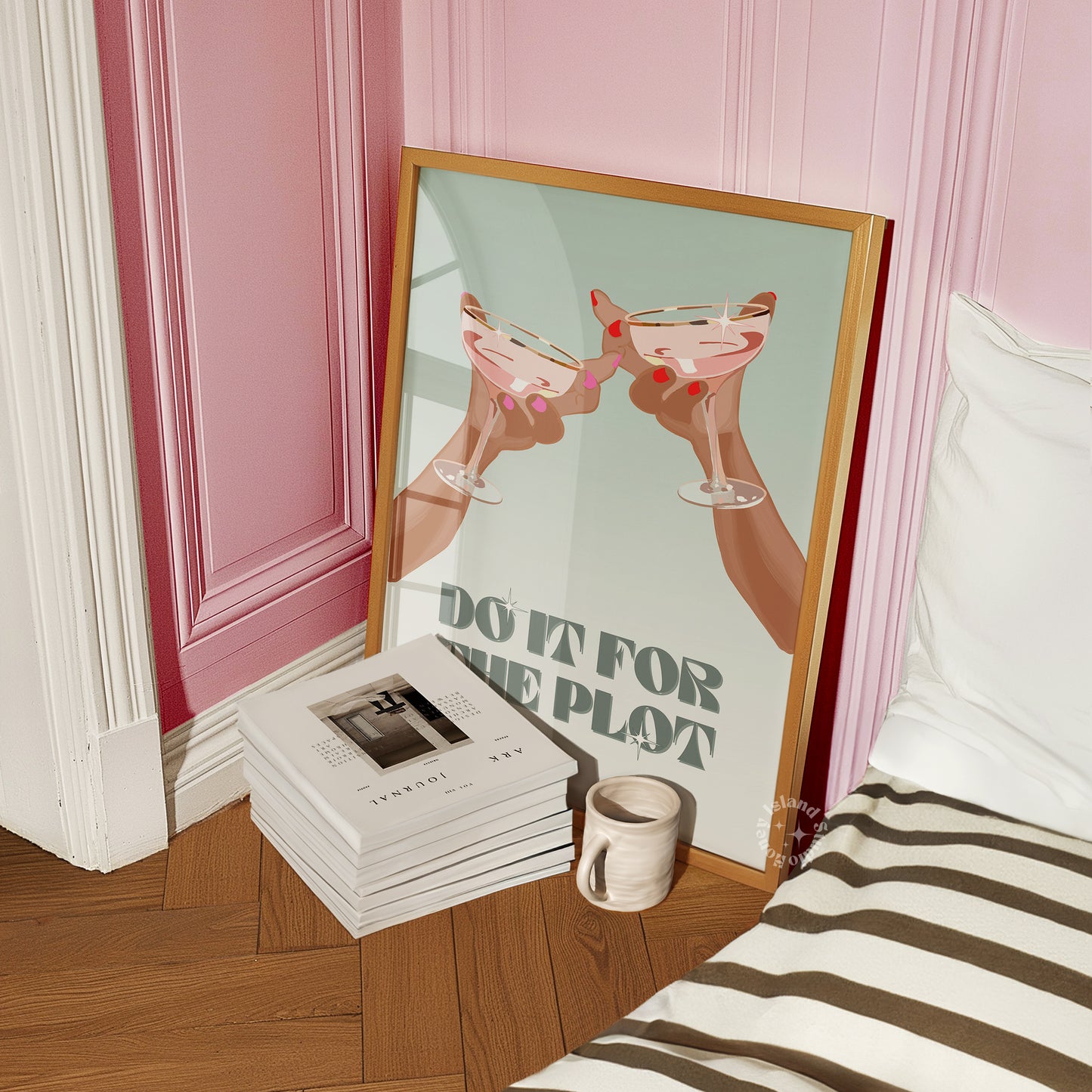 Do It For The Plot Print Sage Green Wall Art