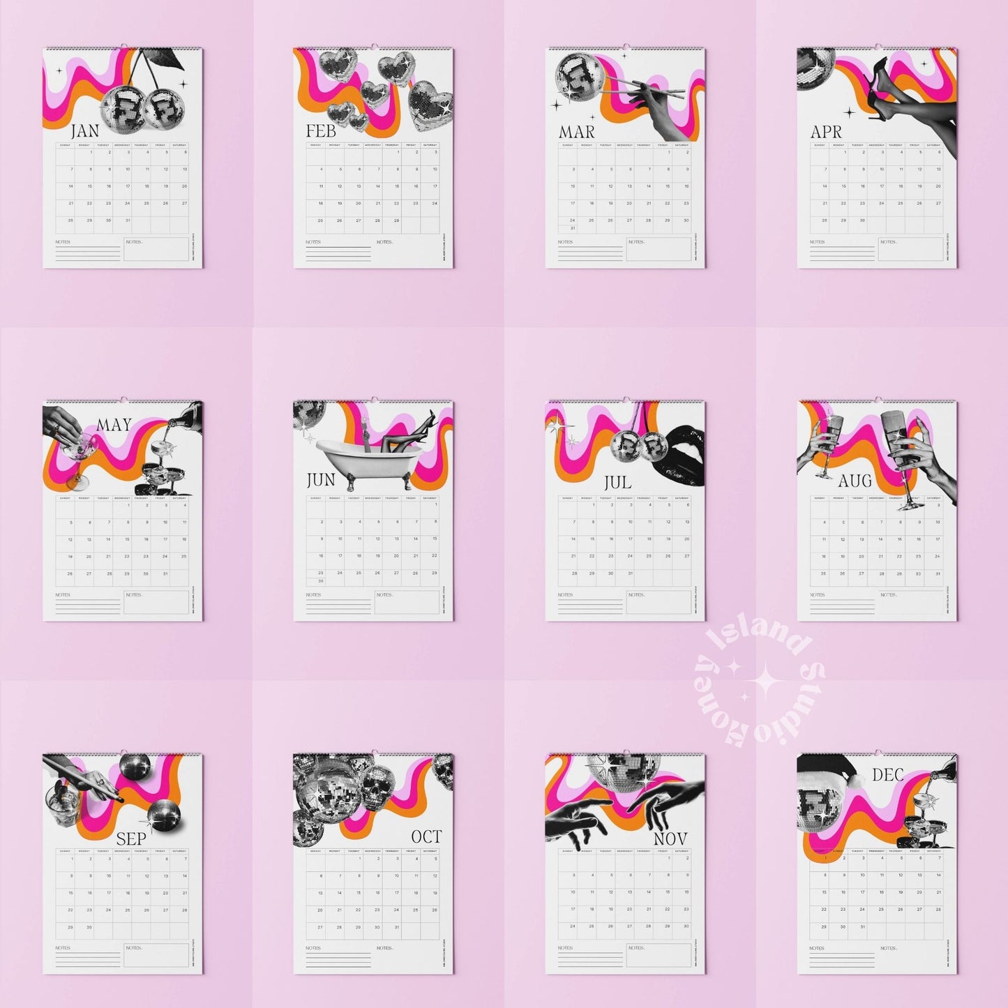 Disco Calendar 2024 Daily Planner