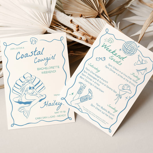 Coastal Cowgirl Invite II (Canva Template)