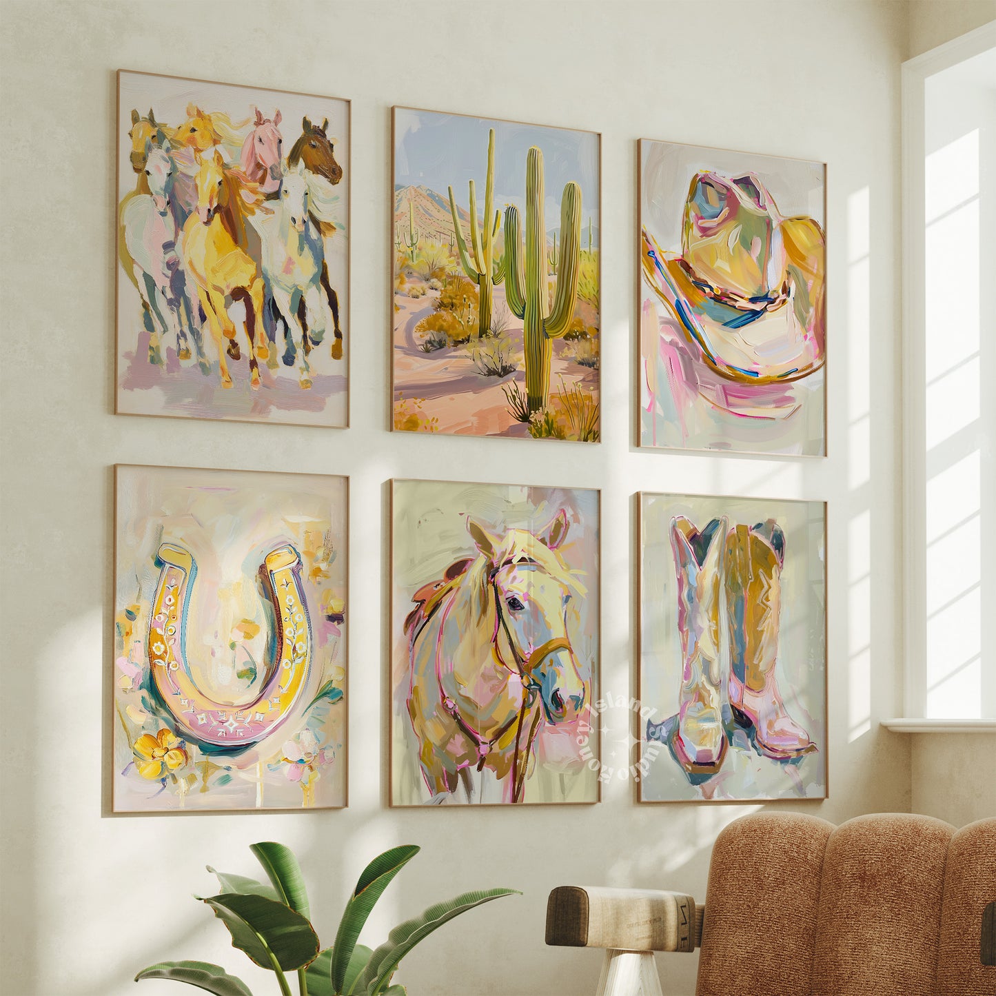 Horseshoe painting, Western Wall Art, Modern Painting