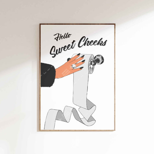 Hello Sweet Cheeks Bathroom - Black