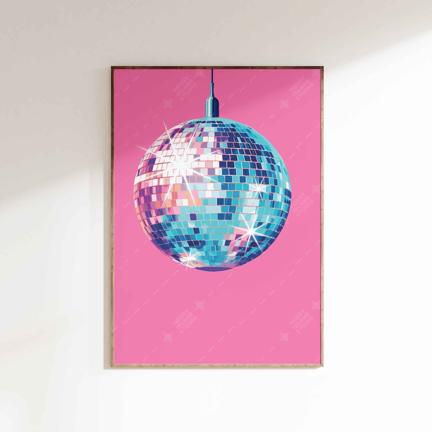 Disco Ball Poster - Pink/Blue