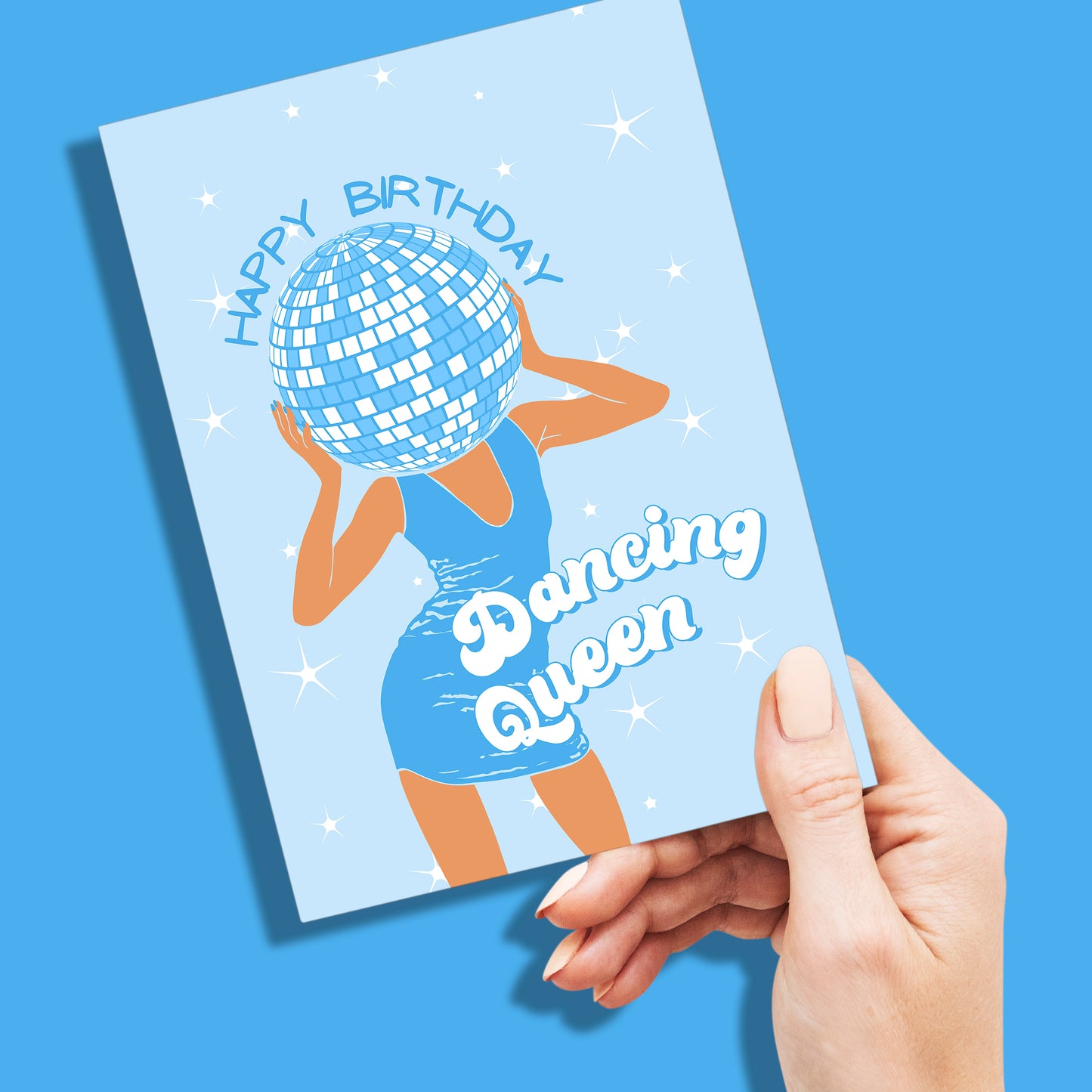 Mama Mia Dancing Queen Birthday Card, Pack of 10 Greeting Cards - Blue