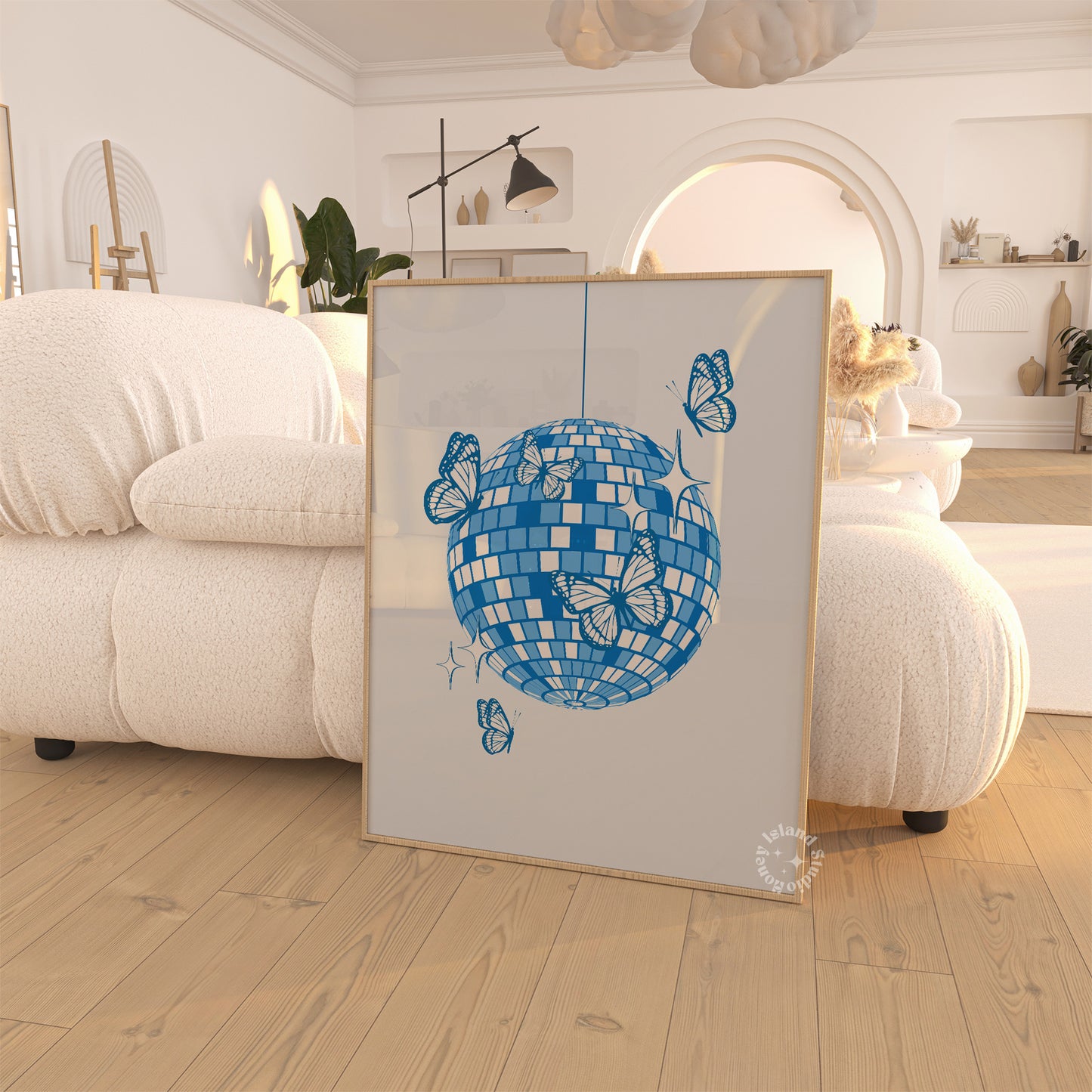 Disco butterfly poster - Blue
