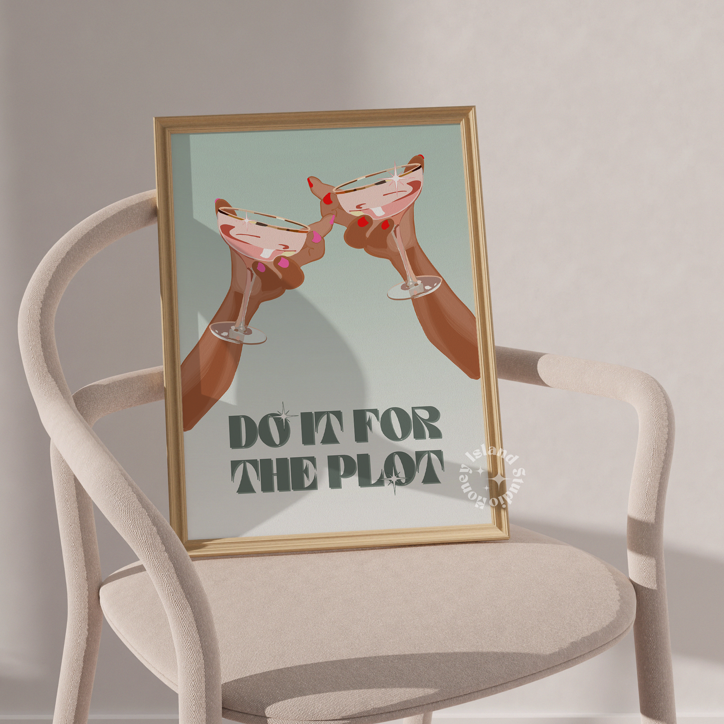 Do It For The Plot Print Sage Green Wall Art