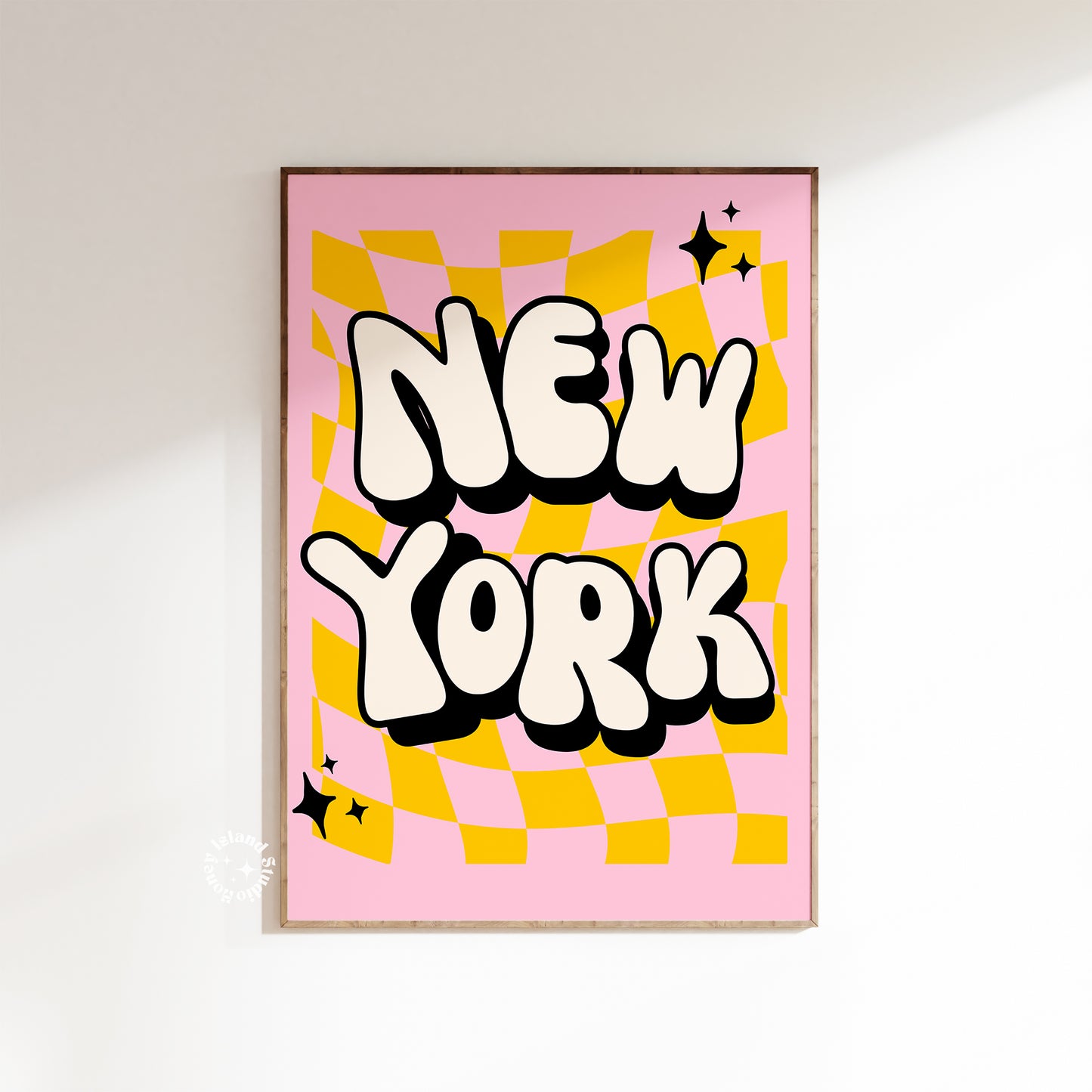 Groovy Retro Poster – I Love You New York Wall Art for Trendy Dorm Decor