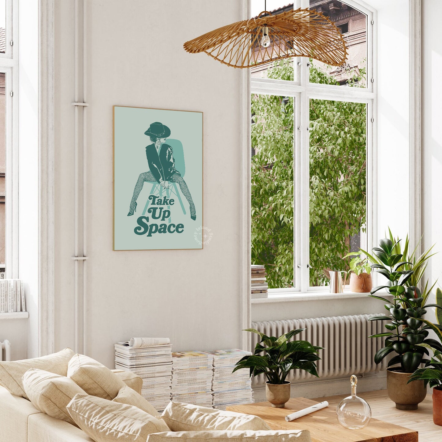 Take Up Space Feminist Art Print Green