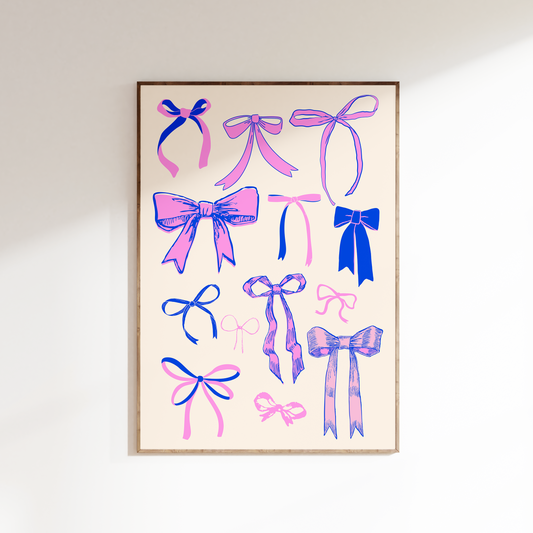 Pink Bow Coquette Hair Ribbon Poster