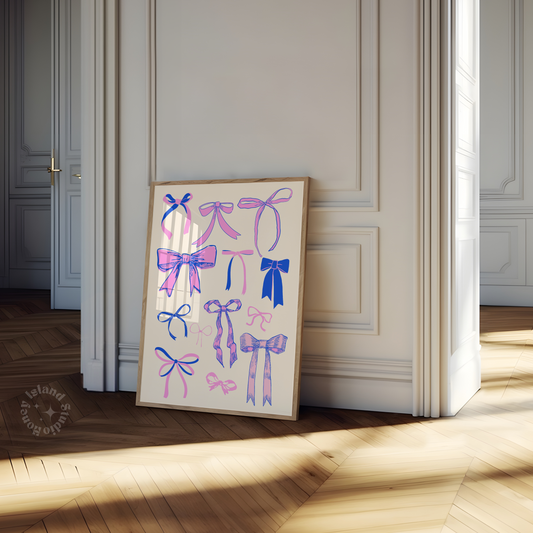 Pink Bow Coquette Hair Ribbon Poster