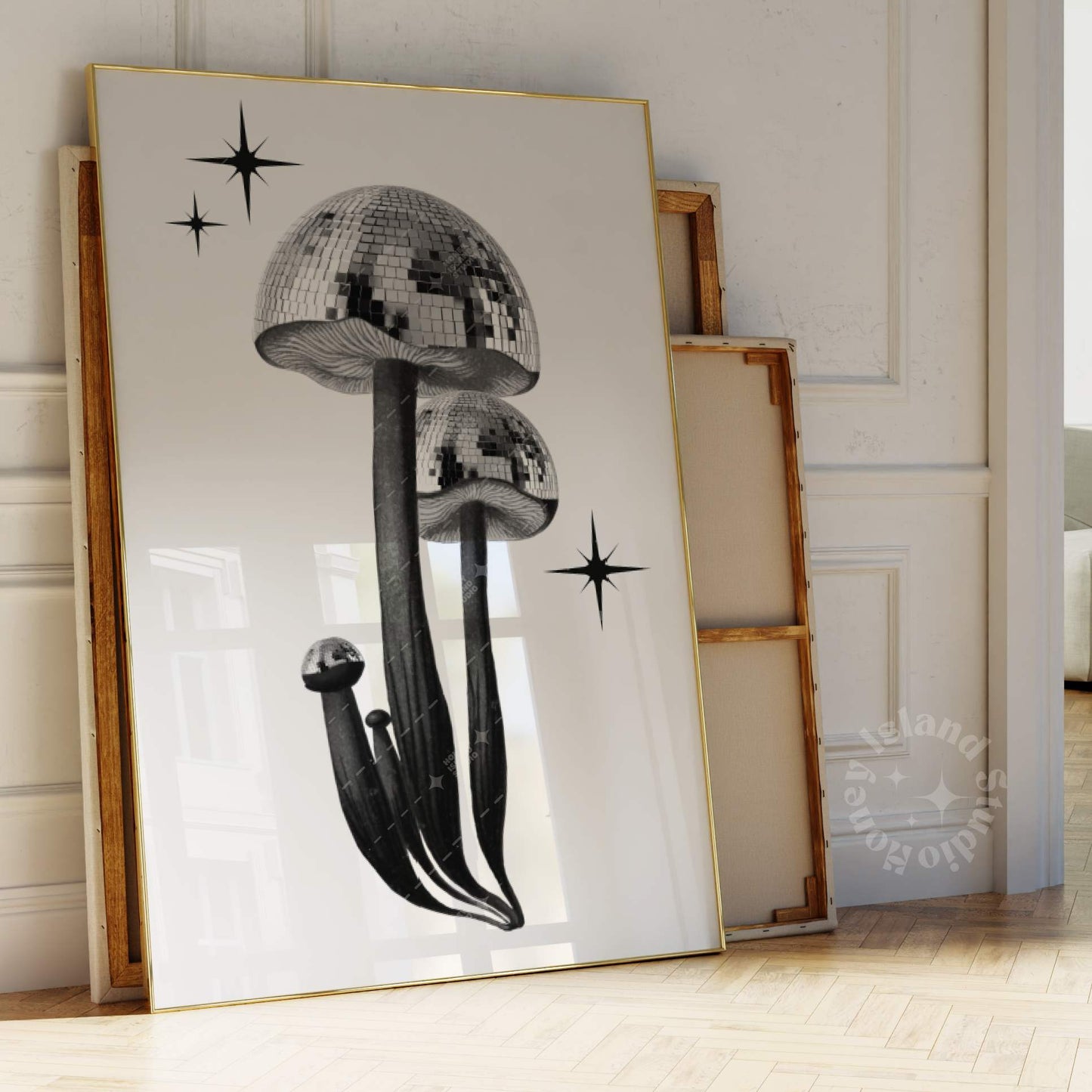 Disco Mushroom Poster Back/White