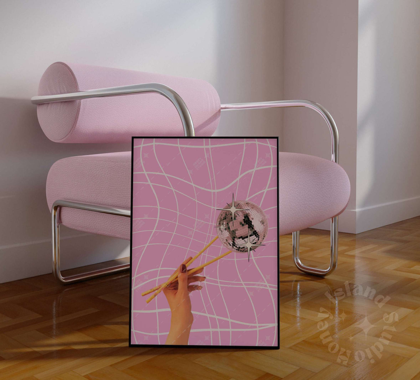 Disco Chopsticks Pink Poster