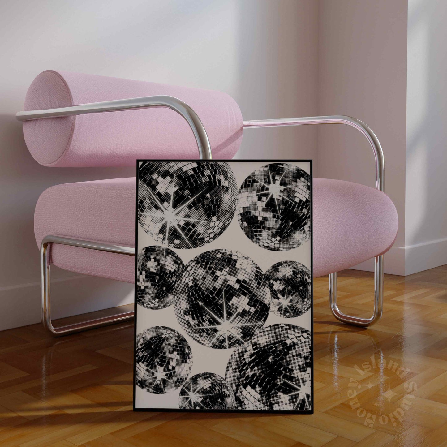 Shining Disco Ball Poster - Black/White