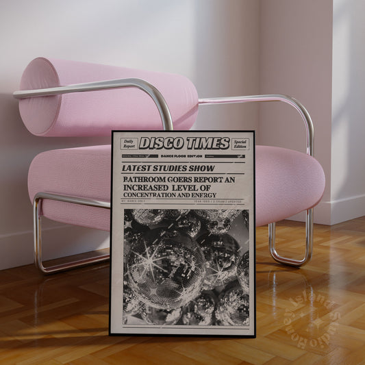 Coke Bathroom Disco Black White - Poster