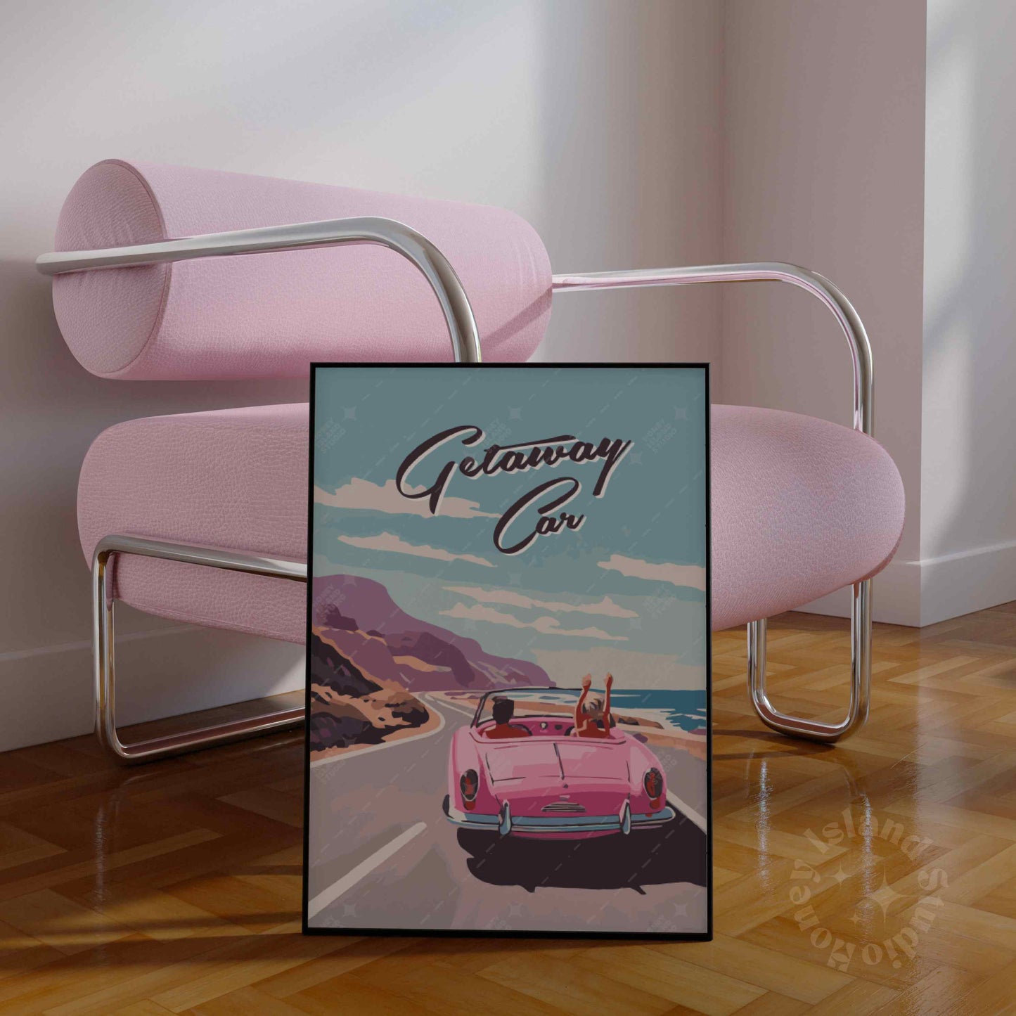 Taylor Getaway Car Retro Poster