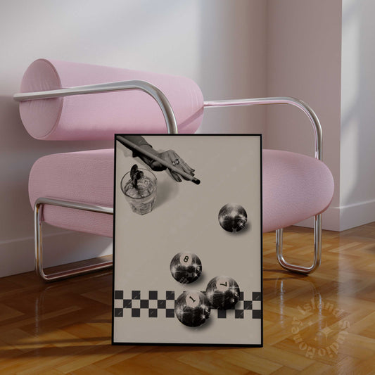 Retro Billiards Poster Set of 2 Bundle