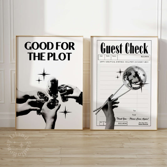 Guest check disco chopstick poster
