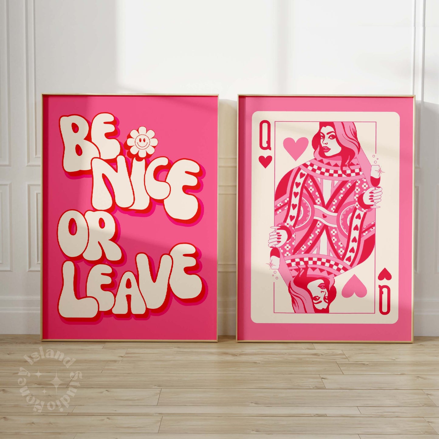 Be Nice or Leave Groovy Wall Art Poster