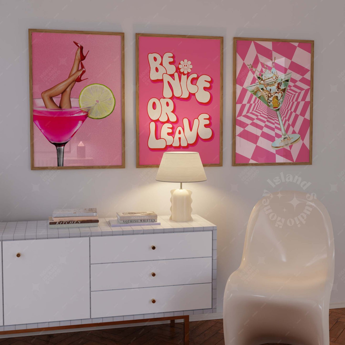 Be Nice or Leave Groovy Wall Art Poster