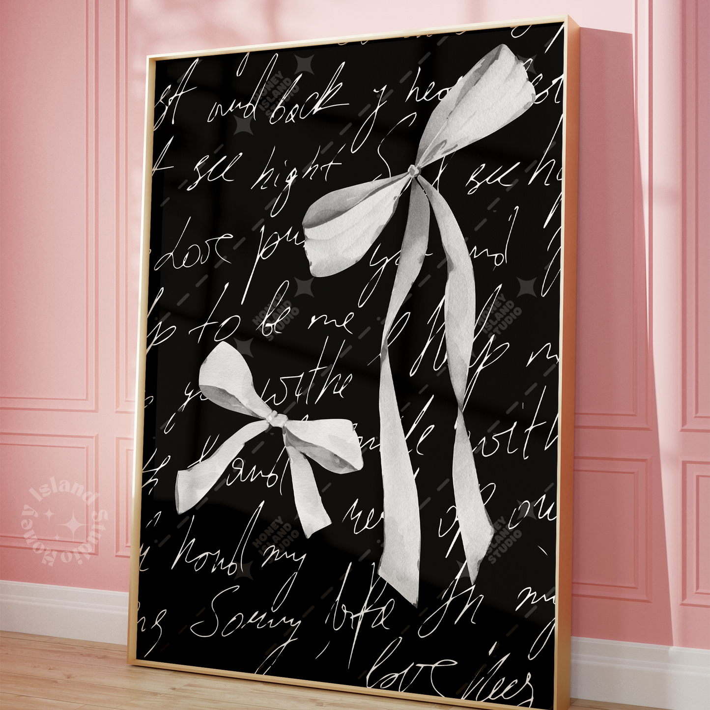 Black Bow Coquette Hair Ribbon Poster