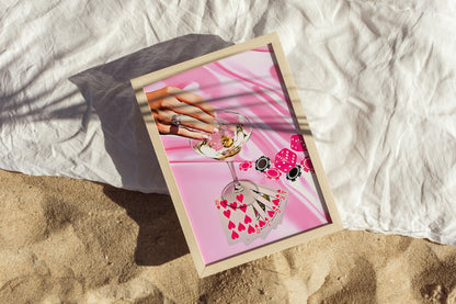 Retro Martini  Pink Poster
